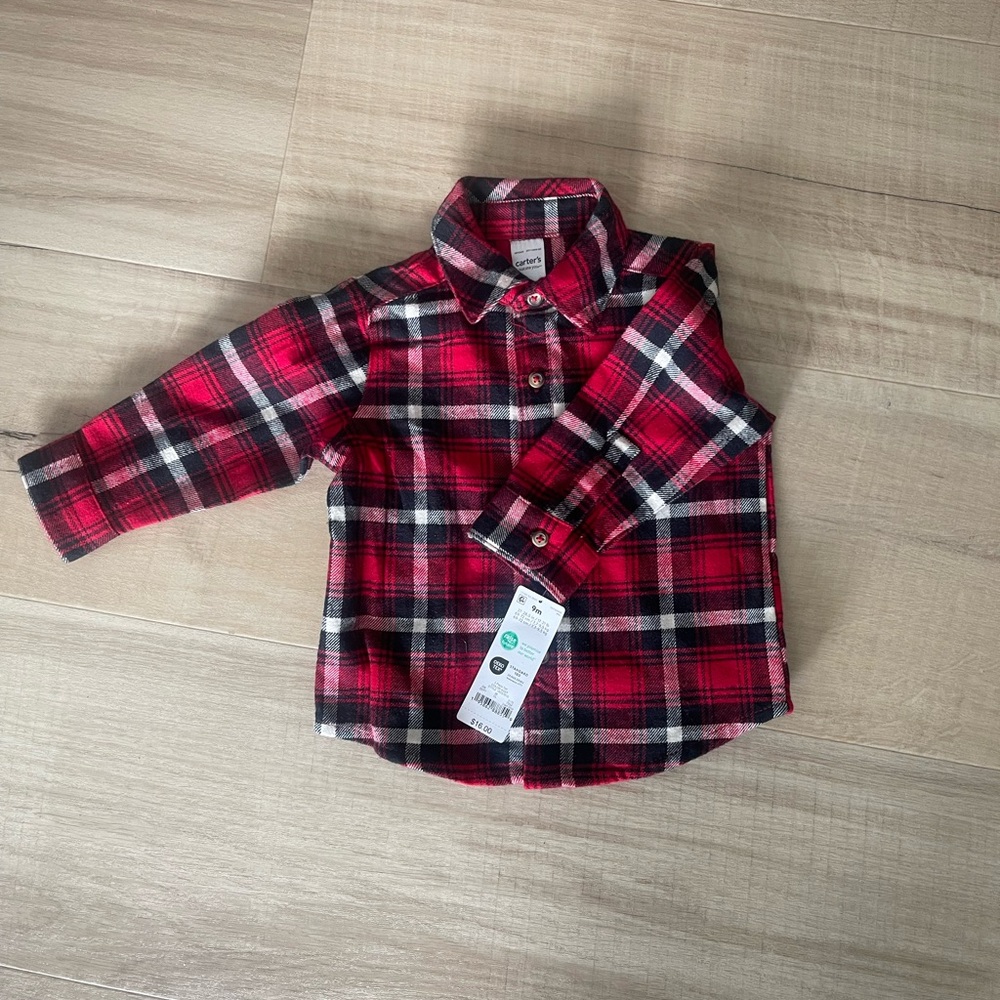 Plaid Red Kids Shirt